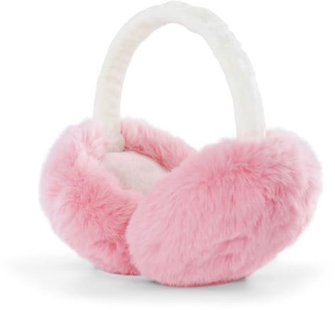 GNEGNI LIFE Foldable Ear Muffs Women, Fluffy Winter Ear Warm Faux Fur Ear Cover Unisex for Men Women Skating Birdwatching Skiing Outdoor Light Pink