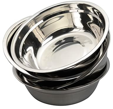 Zopnny 4 Pack Stainless Steel Mixing Bowl Set, Kitchen Salad Bowls, Metal Prep Bowls