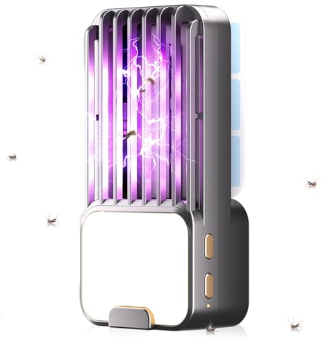 Insektenvernichter Elektrisch,Mückenlampe Mit LED-Licht,Mückenfalle Fliegenfalle Elektrisch Innenbereich USB, Anti Mücken Lampe für Innen/Außen, Moskito Killer 100m² (Schwarz,1 Stück)