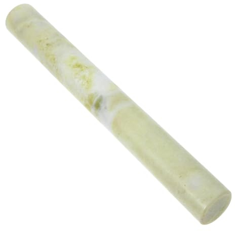 FONDOTIN Rouleau à Pâte en Marbre Vert Surface Lisse et Design Ergonomique, pour Tortillas et Raviolis en Pâtisserie