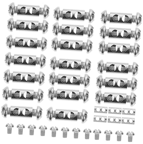 SKISUNO 20 piezas Abrazadera de Alambre Inoxidable Clip Doble para Cuerda Fijación Resistente y Duradera para Cables Uso y Seguridad de