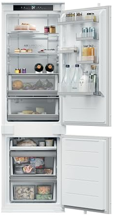 Haier Series 2 Integrated Fridge Freezer, E Rated, Total No Frost, hOn App Connectivity, Air Surround, 251L Total Capacity, White, 54x55x177 cm - HBQW5518EK-UK