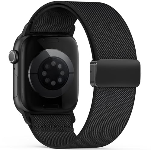 Nylon Bracelets Sport Compatible Bracelet Apple Watch | Magnétique Fermoir, Bracelets étanche44mm 45mm 46mm 49mm, Réglable élastique Sport pour iWatch Series11 10 9 8 7 6 5 4 3 2 1