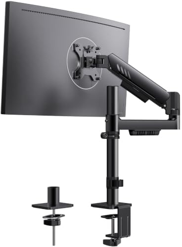 ErGear Single Monitor Arm, Adjustable Desk Monitor Mount for 13-34″ Screens, Up to 9kg, Enhanced Stability with Integrated C-Clamp, Upgraded Cable Management, VESA 75x75/100x100mm, Black, Gaming