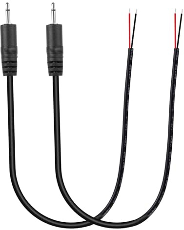 PATIKIL 0.8FT 2.5mm 1/9 Male Jack to Bare Wire Open End, 2PCS TRS 2 Pole Mono Plug Audio Cable for Speaker Headphone Headset Earphone Electric Guitar Bass Keyboard Amplifier, 2 Colors