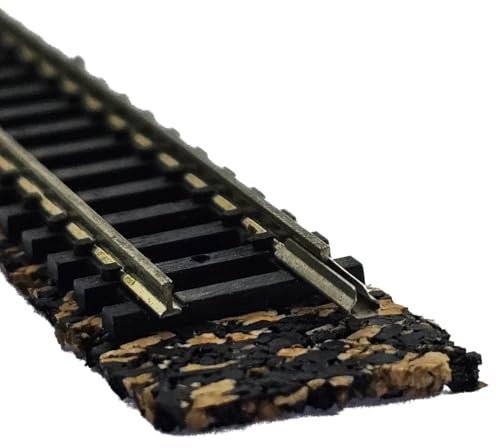 in-outdoorshop Gummikork Gleisbettung für Modellbahn | Geräuschdämpfende Gleisunterlage mit realistischer Optik | 2-5mm | für Spur H0, TT, N, Z | 10x1m Streifen (Stärke 2mm / Breite Spur Z = 15mm)