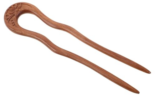 SAFIGLE Elegant U-formade Hårpinnar i Persikoträd Traditionella Kinesiska Hårnålar med Antik Design Halkfria Håraccessoarer för Knut och Retro Asiatisk Stil för Kvinnor