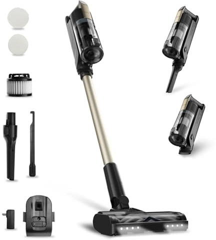 Candy Cordless Vacuum Cleaner,65Mins Stick Vacuum Cleaners for Home,400W/190AW Powerful Suction,Anti-Tangle,LED Display,Self-Standing,One-Click Clean,Handheld,Hardwood Floor/Carpet/Pet Hair,CVS30