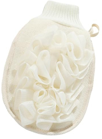 Cabilock Exfoliating Bath Gloves Double-sided Foaming Mitt Linen Bath Glove for Body Scrubbing and Dead Skin Removal Suitable for Shower and Bathing Care