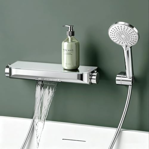 Mai & Mai Thermostat Badewannenarmatur mit Handbrause Silber
