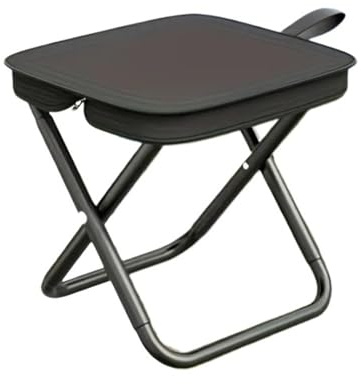 1 Tragbarer, Faltbarer Campinghocker - Kompakt, Leicht, Robust Und Langlebig, Quadratisches Design, Geeignet for Outdoor-Aktivitäten Wie Wandern, Angeln, Picknicks Grillen, Fußhocker (Schwarz)