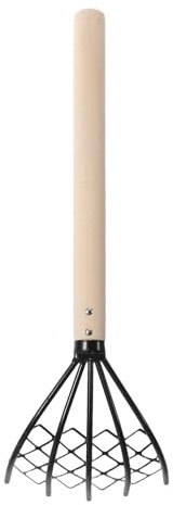 Rastrillo de Garras de Metal para Mariscos, 39cm, Blanco | Excavadora de Arena, Acero al Carbono, Resistente Corrosión, Ligera, para Conchas Marinas y Jardinería
