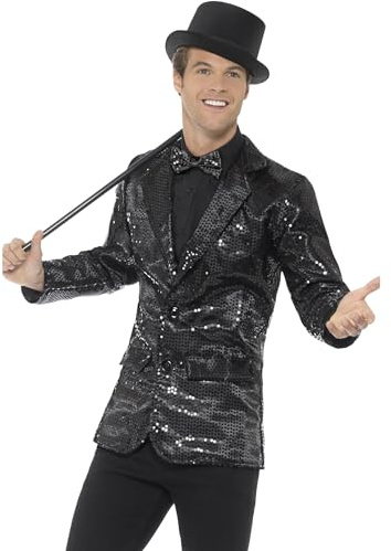 Smiffys, Herren Pailletten Jacke