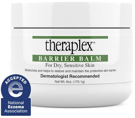 Theraplex Skin Barrier Balm- Barrier Repair Moisturizer Cream Body Balm Dry, Sensitive Skin - No Parabens or Preservatives, Noncomedogenic and Hypoallergenic - Dermatologist Recommended - 6 Oz