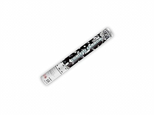 10 x Konfetti 40 cm alle Farbe Regen Kanone Shooter Konfettibome Partypopper Hochzeit Party Geburstag (Silber)