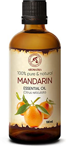 Mandarin Ätherisches Öl 100ml - Citrus Reticulate - Italien - Reine & Natürliche - Mandarinenöl für Guten Schlaf & Entspannung - Aromatherapie - Duftlampe - Gelb Mandarinen Öl - Schöne Haut