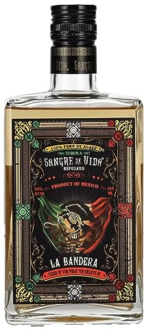 Sangre de Vida Loteria LA BANDERA Reposado Tequila 100% de Agave 40% Vol. 0,35l