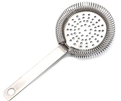 Colador de Cóctel Profesional Flejado Completo Sin Patas Acero Inoxidable Filtración Hielo Equipo de Bar y Restaurante Accesorio Barman Mixología (1)