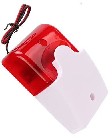 Sonew 24V Blinklicht Strobe Sirene, 110dB Sirene und 150 Mal/min Blinkend Hörbares und Rotes Licht Blinkender Alarm, Home Security System Licht Sirene