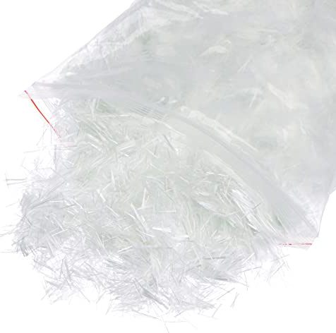 sourcing map Hachée Fibre Verre Brins 12mm Longueur Anti-fissuration Fibres Verre pour Ciment Mélanger pour Bâtiment Parois Jardin Sol 1LB