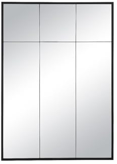 Vente-unique - Espejo de Ventana Industrial de Hierro - 105 x 150 cm - Negro - Bellagio