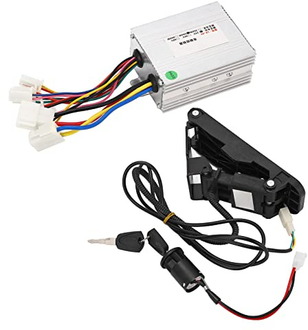 Alomejor 24V 500W Motor Controller f¨¹r Elektrofahrrad mit Drossel Pedal Geschwindigkeitsregler und SCHL¨¹sselschloss f¨¹r E-Roller Scooter Zubeh?r
