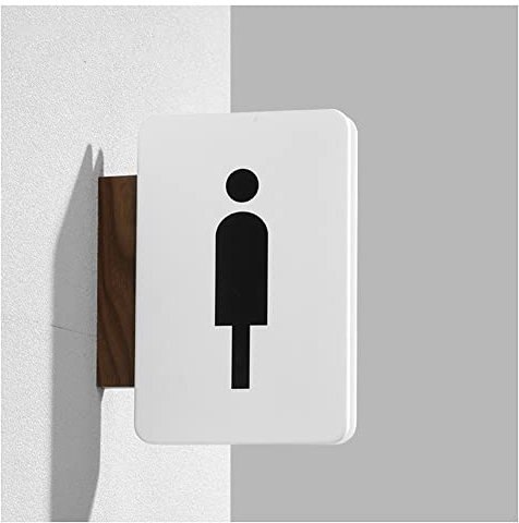 Panneaux De Toilettes For Hommes Et Femmes, 35 X 27,5 Cm/13,7 X 10,8 Pouces Panneaux De Toilettes For Hommes Et Femmes Montés Sur Le Côté, Panneaux De WC, Panneaux De Rappel, Liste Verticale Double Fa