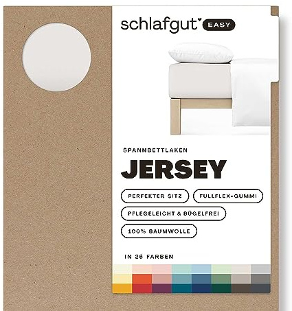 Schlafgut Easy Jersey Spannbettlaken 140x200 bis 160x200 Sand Light, Spannbetttuch aus 100% Baumwolle