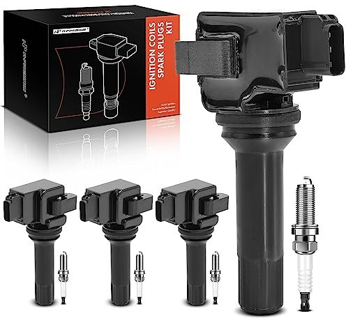 A-Premium Set of 4 Ignition Coil Pack and Iridium Spark Plugs Compatible with Subaru Forester 2011-2012 2.5L, Impreza 2012 2.0L