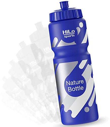 HiLo sports Fahrrad Trinkflasche 750ml - [Aus Zuckerrohr] - BPA freie Fahrradflasche - Bio Basierte Trinkflasche Fahrrad - Geschmacksneutrale Fahrrad Flasche für alle Flaschenhalter