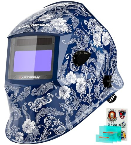 ARCCAPTAIN Casques de soudage assombrissement automatique, masque de soudure à clarté optique supérieure 1/1/1, 4 capteurs d'arc, cagoule de soudage True Color ultra légère avec abat-jour réglable