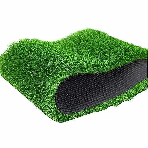 HUHJYUGE Rasenteppich Outdoor 2x12m, Kunstrasen Teppich Balkon, Kunstrasen Rasenteppich für Garten, Rasenteppich mit Drainagelöchern, Wasserdurchlässig UV-Beständigkeit