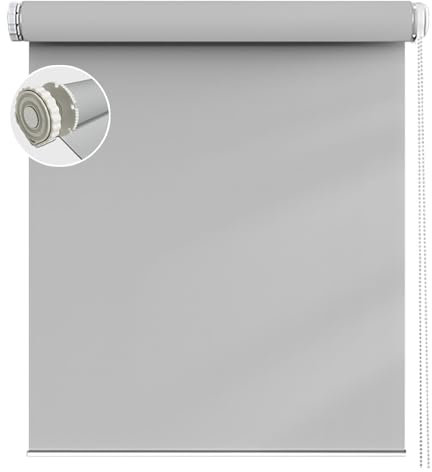 Fensterrollo für Fenster & Türen 60 x 140 cm Flexibler Seitenzug Top Qualität Deckenmontag Seitenzugrollo mit Befestigungssatz, für Büro, Badezimmer, Hellgrau