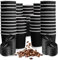 CHEF ROYALE 50 x 12ozBlack Ripple Disposable Coffee Cups with Lids - Insulated Triple Walled Takeaway Coffee Cups- Disposable Cups for Hot and Cold Drinks for Christmas,Birthdays Parties (50, 12oz)