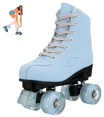 Jessie Frosted Holographic Women's Roller Skates - Adjustable, Indoor/Outdoor (Women's 5/Youth 4)