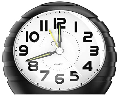 Ankilo Analoger Wecker Klein Zeigerwecker Analog Uhr Leise Ohne Ticken Wecker mit Schlummerfunktion Nachtlicht Batteriebetrieben Tragbarer Wecker für Schlafzimmer Wohnzimmer Büro Reisen