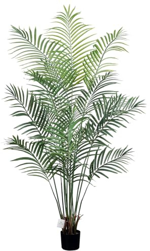 Leflos 165cm konstgjord Dypsis Lutescens palm, inomhusväxt endast med 15 avtagbara stjälkar, deco för kontor, butik, lägenhet och fest