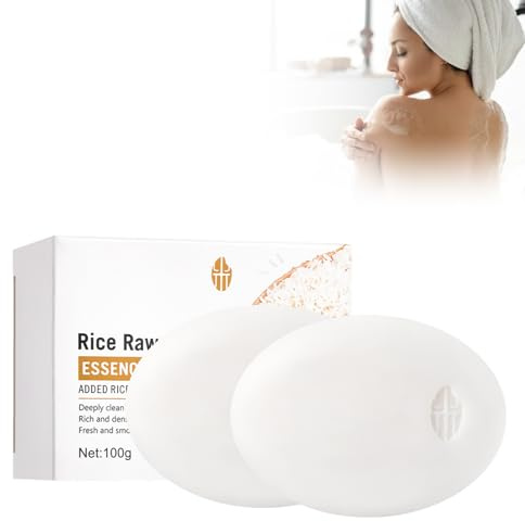 2pcs Gesichtsseife, Naturseife mit Reiszutaten, Hautpflege Ölseife, Frische ein Angenehm Glattes Hautgefühl Duschseife für alle Hauttypen Gesicht und Körper Badeseife