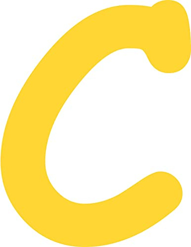 Kleckerliese Buchstaben Aufkleber 36 cm Einzel – seidenmatte Alphabet Sticker A–Z für Kinderzimmer, Wand, Tür, Möbel & Auto – selbstklebend & konturgeschnitten – C – Farbe Gelb