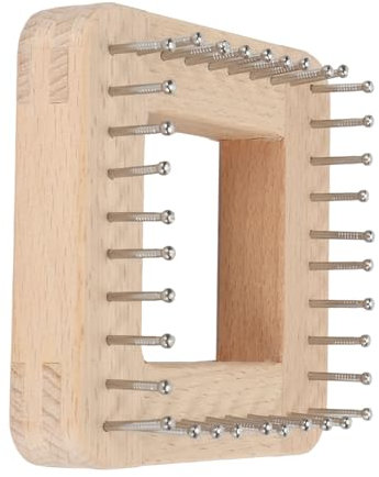 Holz-Strickwebstuhl, Handgefertigt, Robust, Fördert die Feinmotorik, Professionelle Hand-Auge-Koordination, Strickbrett für Schals, Schals für Erwachsene (10 * 10cm)