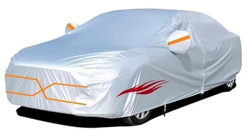 Allwetter-Abdeckplane kompatibel mit Tesla Model S Plaid Plus 2021,staubdichter und sonnengeschützter Seitenreißverschluss für den Innen-und Außenbereich (Silver red)