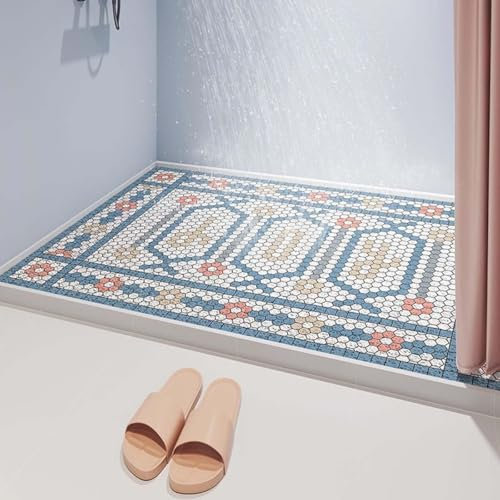 Suixtil Luffa Badematte, Anti-Schimmel, rutschfeste Badematte für die Innendusche, groß, weiche Duschmatte, schnell trocknend, PVC, waschmaschinenfest, Badematte(C,50x80cm)