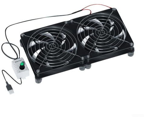 Ventilador de refrigeración compacto de chasis USB de 8 cm/12 cm y 5 V con función de velocidad ajustable (2 ventiladores de 12 cm)