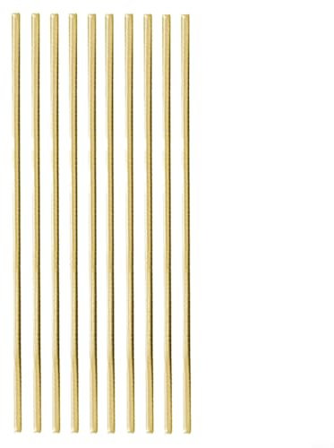 Sileduove 10pcs Brass Welding Rods, Welding Round Brazing Rods Soldering Rods, Low Temperature Brass Sol Dering Tool Weld Flux Wel Ding Wire Wel Ding Rods(33cmx1.6mm)