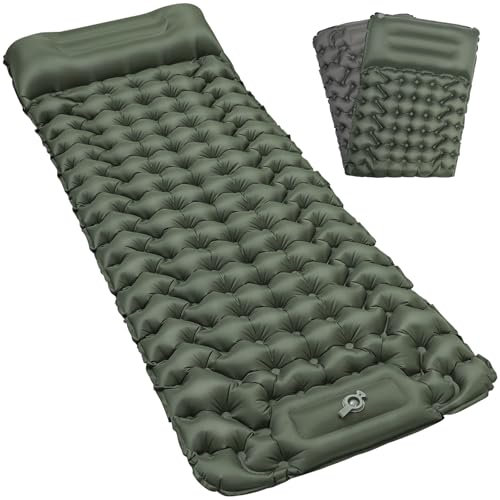 Satisure Camping Isomatte Selbstaufblasend, Luftbett Camping Matratze mit Pumpe, Ultraleicht, Wasserdicht, Outdoor, Rucksackreisen, Nackenroll, Kissen