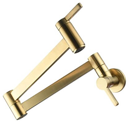 SHINEOFI Grifo De Lavabo Plegable De Agua Fría Individual Grifo Empotrado De Extensión Dorado Uso Doméstico 1 Unidad