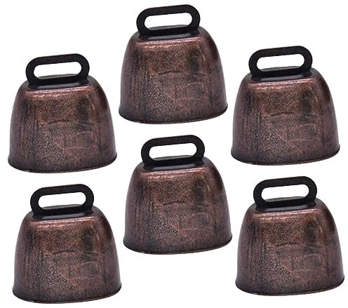VICASKY 6stücke Teiliges Vintage Kuhschellen Mit Lautem Klang Robuste Metallglocken Für Haustier-trainingsglocken Und Bauernhof Tiere Langlebige Stallbedarf Viehhaltung Accessoires