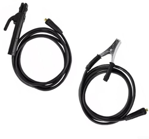 Confezione da 2 supporti per elettrodi di saldatura, con cavo da 3 m + 2 m, morsetto di messa a terra per saldatura e supporto per elettrodi per saldatura, pinza in rame per saldatrice 300A