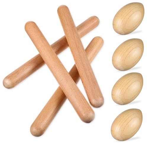 Beaupretty Instrumentos De Percusión Para Niño Niña y Adultos De Palitos Rítmicos y Huevos De Madera Juguetes Musicales Para Desarrollo Stem y Entretenimiento