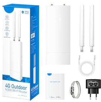 MODEM ROUTER WIRELESS 4G LTE 2.4GHZ 300MBPS 2 ANTENNE DA ESTERNO IP65 WATERPROOF